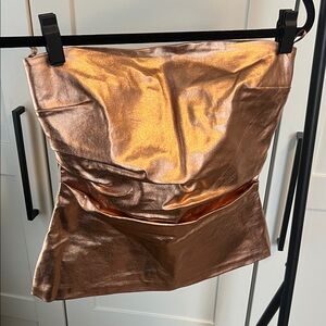 Zara Metallic Strapless Top